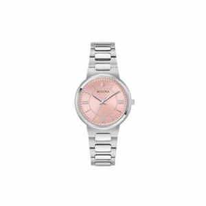 Bulova 96L335 Women's Classic Watch - Silver Stainless Steel, Pink Dial - Picture 1 of 5