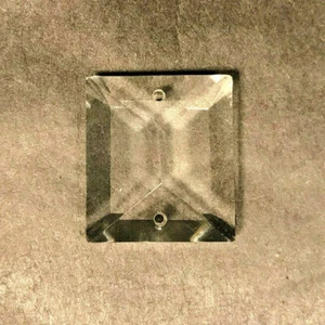 New 1" Clear Crystal Square Top Bead For Colonial Prisms w/ 2 Holes #PB045 - Picture 1 of 3