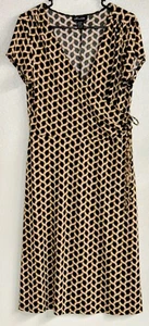 Roulette Womens Dress V-neck Wrap Around Side Tie Fit & Flare Multicolor Size L - Picture 1 of 5