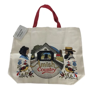 Stevens Linen Amish Country Cotton Tote Bag Artist R Batchelder NEW With Tags - Picture 1 of 9