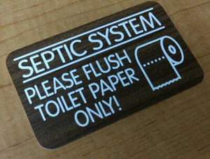 Sistema séptico SOLO PAPEL HIGIÉNICO RASANTE letrero de baño placa baño lavabo - Imagen 1 de 3