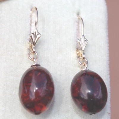 PENDIENTES BOLA RETRO PALANCA ÁMBAR TURCO INCREÍBLES HECHOS A MANO ANTIGUOS 14K  Foto 1 de 4