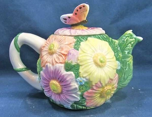 Teapot daisy small porcelain kitchen home decor - Picture 1 of 3