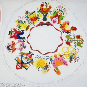 RAINBOW DESIGNS 12 Days of Christmas Wreath Handpainted Needlepoint Canvas 18ct - Picture 1 of 13