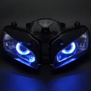Assembled HID Projector Headlight Blue Angel Eyes for Honda CBR600RR 03-06 - Bild 1 von 10