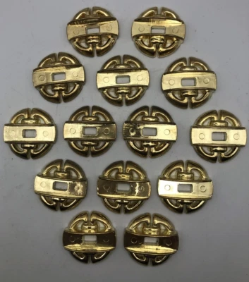 Vintage Metal Gold Shank Button Seat Part 25x25mm Lot of 13 B113 - Image 1 of 4