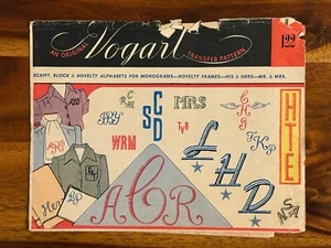 Vogart Transfer Pattern Script Block Novelty Alphabets 122 #122 Vintage Crafts - Picture 1 of 4