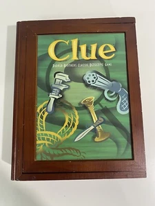 Parker Brothers Clue Board Game Wood Box Book Shelve Edition missing 2 pencils - Picture 1 of 8