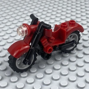 LEGO Dark Red Vintage Style Motorcycle w/ Black Chassis Vehicle City Town - Picture 1 of 5