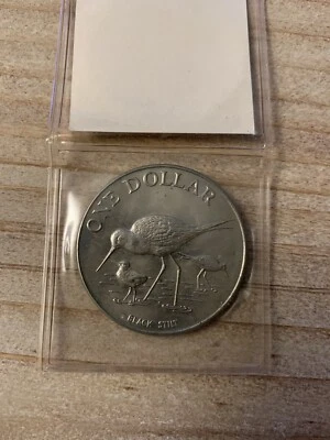 1985 New Zealand $1  Black Stilt Bird Uncirculated - Image 1 of 2