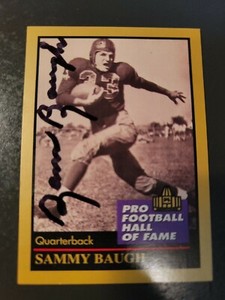 1991 Enor Sammy Baugh Autographed card Redskins HOF