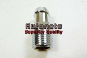 Chevy 1/2" NPT 5/8 Barb Aluminum Fitting Intake Manifold Heater Hose SBC BBC Rod - Foto 1 di 1
