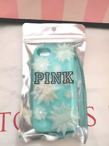 Victorias Secret Pink iPhone 6/7/8 Rubber Cover Case Snowflake Light Up Aqua New