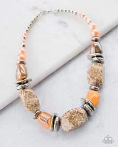 Paparazzi Blockbuster Necklace - In Good Glazes - Peach - Picture 1 of 8