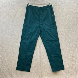 Landau Men’s Cargo Scrub Pants Straight Teal Blue/Green Elastic Waist Size L NWT - Picture 1 of 12