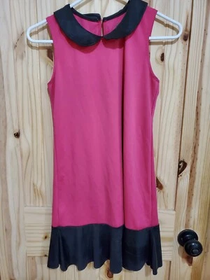 Girl's Size 14/16 TOTAL GIRL Dress Pink Synthetic Black Leather Sleeveless - Image 1 of 4