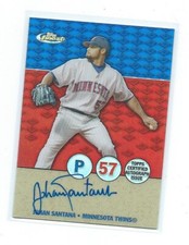 2005 Topps Finest-Johan Santana Refractor Autograph-Minnesota Twins