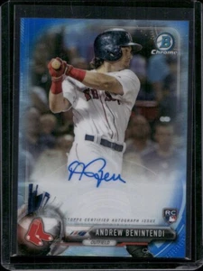 2017 Bowman Andrew Benintendi RC Chrome Rookie Blue Auto #CRA-ABE Red Sox /125 - Picture 1 of 2