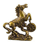  Szczęśliwy koń Ornament Biurko Posąg Mosiądz Rzeźba Chinoiserie Dekoracja Vintage