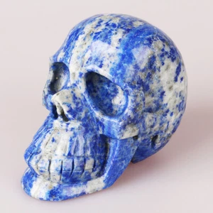 792g 4.1" Lapislázuli Natural y Pirita Jaspe Cabeza de Calavera Tallada 0002 - Imagen 1 de 5