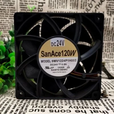 SANYO San Ace 9WV1224P1H003 12038 DC24V 0.8A 12cm Chassis Industrial Cooling Fan - Image 1 of 4