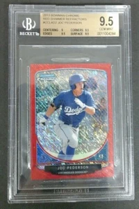 2013 BOWMAN CHROME JOC PEDERSON RED SHIMMER REFRACTOR BGS 9.5 - Picture 1 of 2