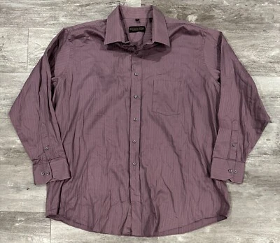 Donald J. Trump Signature Collection Dress Shirt Purple Mens 18.5 34/35 Big - Image 1 of 4