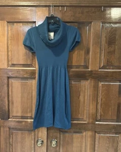 Neu mit Etikett rosa rosa rosa Strickkleid Größe Medium kurze Ärmel Rollkragen würzig türkis - Bild 1 von 8