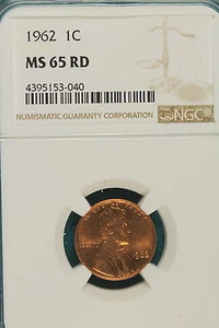 1962-P NGC MS65 RED Lincoln Memorial Cent!!! #A5500 - Picture 1 of 2