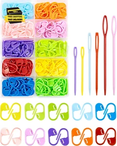 200 Piezas Marcadores de Puntada 10 Colores Marcadores de Tejer Gancho de Ganchillo y Clip de Aguja, S - Imagen 1 de 6