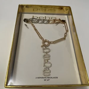 Neu mit Karton Bebe 2 Halsketten in Box 18” und 21” - Bild 1 von 3