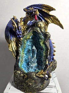COLORFUL LED DRAGON & CRYSTALS BACKFLOW BURNER FOR INCENSE CONES 8" TALL NEW - Picture 1 of 1