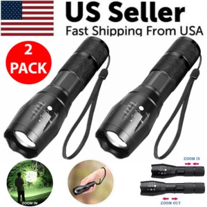 Super-Bright 90000LM LED Tactical Flashlight 5 Modes Zoomable Torch Searchlight - Picture 1 of 11