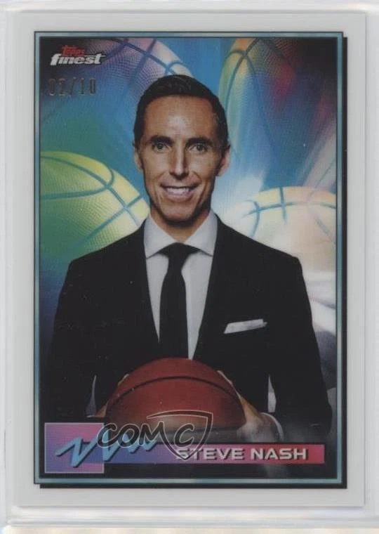 2021 Topps Finest White Refractor /10 Steve Nash #38 HOF - Image 1 of 2