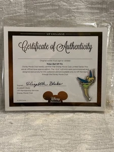 Tinker Bell VIP Pin, Disney Movie Club mit Echtheitszertifikat -- 8113 - Bild 1 von 4