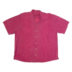 Vintage TOMMY BAHAMA Mens Shirt Maroon Silk 90s Striped 2XL - Picture 1 of 6