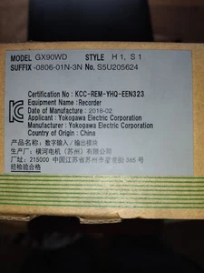 YOKOGAWA GX90WD INPUT/OUTPUT MODULE  STYLE H1 S1 086-01N-3N NO. S5U205624 NEW! - Picture 1 of 5