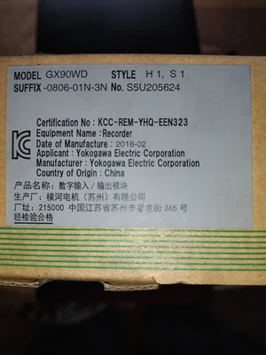 YOKOGAWA GX90WD INPUT/OUTPUT MODULE  STYLE H1 S1 086-01N-3N NO. S5U205624 NEW! - Image 1 of 4