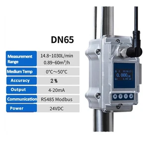 DN65 Ultrasonic Flow Meter No Pipe Cutting External Clip-On Water Sensor Switch - Picture 1 of 11