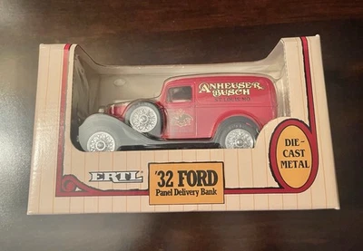 MINT Ertl Anheuser Busch 1932 Ford Panel Delivery Bank Truck Diecast Metal 1/25 - Image 1 of 4