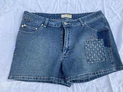 Pantalones Cortos De Colección Y2K Southpole Juniors Talla 15 Tiro Bajo Denim Patchwork Foto 1 de 3