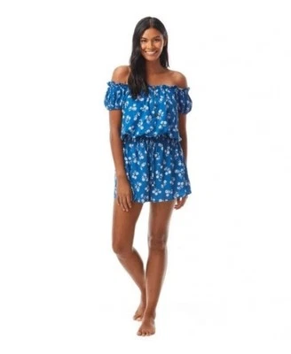 Mameluco Kate Spade Diente de León Floral Fuera del Hombro Guacamayo Azul Talla M Cubrir Foto 1 de 4