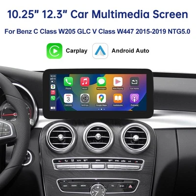 12.3''Stereo Multimedia Touch Screen For Benz C W205 GLC X253 V W447 NTG 5.0 - Image 1 of 4