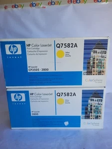 2 Genuine Sealed HP 503A Q7582A Yellow Toner Cartridge HP LaserJet 3800 - Picture 1 of 5