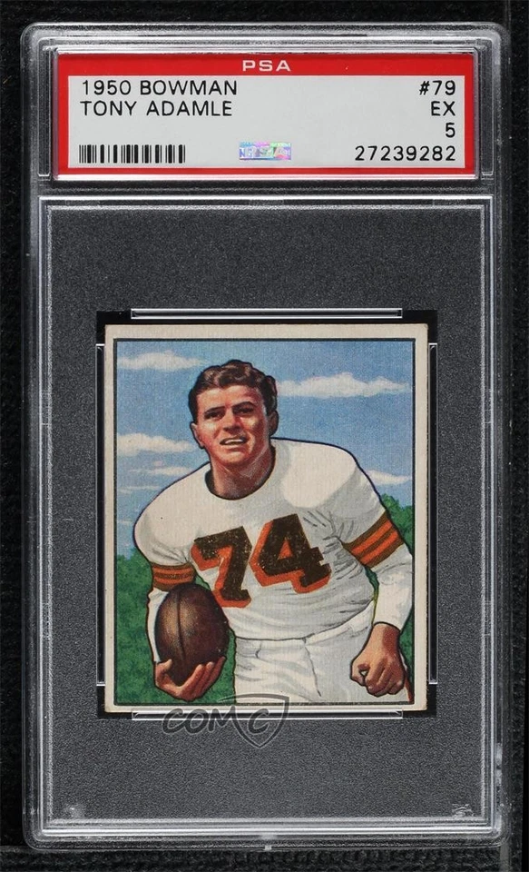 1950 Bowman Tony Adamle #79 PSA 5 Rookie RC - Image 1 of 2