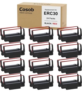23 Stück für Epson ERC 30 / 34 / 38 Schwarz & Rot Tinte Drucker Farbbänder TM Serie - Bild 1 von 7