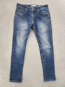 Pantalones de mezclilla Forca para hombre 32x32 azules ajustados cónicos elásticos estilo clásico moderno - Imagen 1 de 13