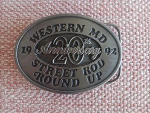 Western MD Maryland 20th Anniversary Street Rod Round Up Belt Buckle 1992 - Picture 1 of 5