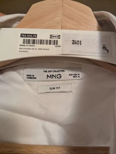 Mango Dress Shirt In White Size Medium - Picture 1 of 3