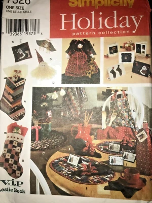 Christmas Holiday Pattern Collection Simplicity 7326 VIP Leslie Beck FF EXC - Image 1 of 4